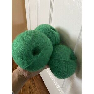 3 Skeins Kid Mohair Green 150g #400
